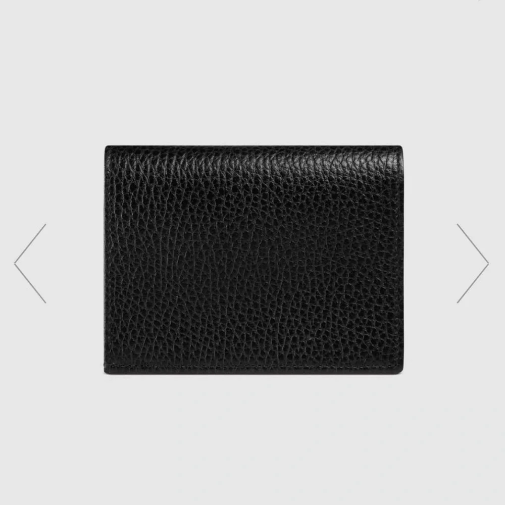 FULL SET | Gucci GG Marmont Black Leather Card Case Wallet + Box & Dust Bag